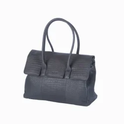 Bon Gout Mary taske i lder med kroko-prgning 