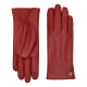 Elegante l�derhandsker i bl�dt skind med dekorative stikninger p� h�ndryggen, varmt fleecefoer og touchfunktion p� pegefinger og tommelfinger.