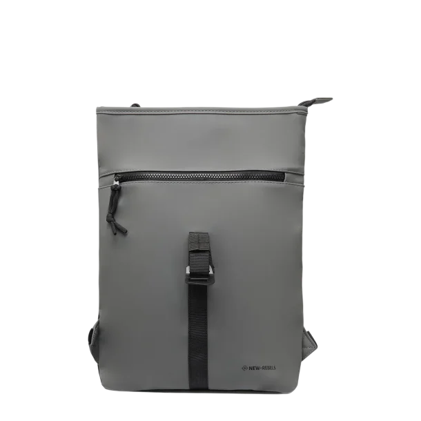 gr� mini-rygs�k fra New Rebels med sorte skulderstropper