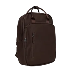 Brun William Milwaukee rygs�k p� 18 liter med polstret laptoprum til 15,6 tommer computer, flere lynl�slommer og justerbare skulderstropper