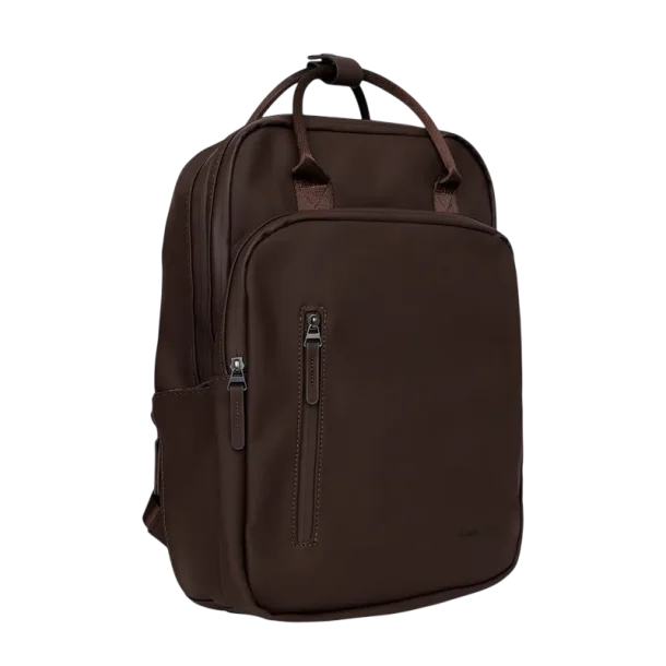 Brun William Milwaukee rygs�k p� 18 liter med polstret laptoprum til 15,6 tommer computer, flere lynl�slommer og justerbare skulderstropper