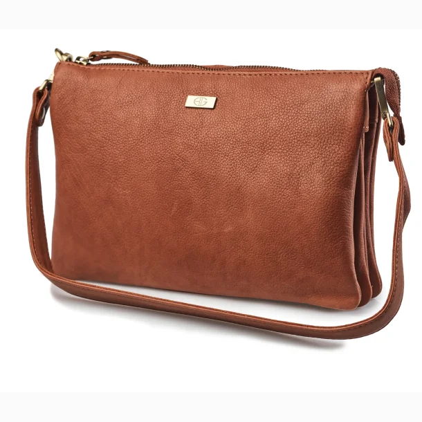 Bon Go�t zipbag skuldertaske i cognac