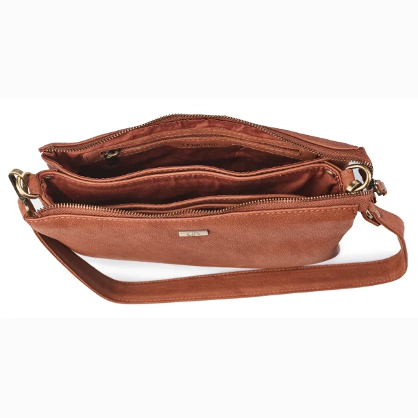 Bon Go�t zipbag skuldertaske i cognac