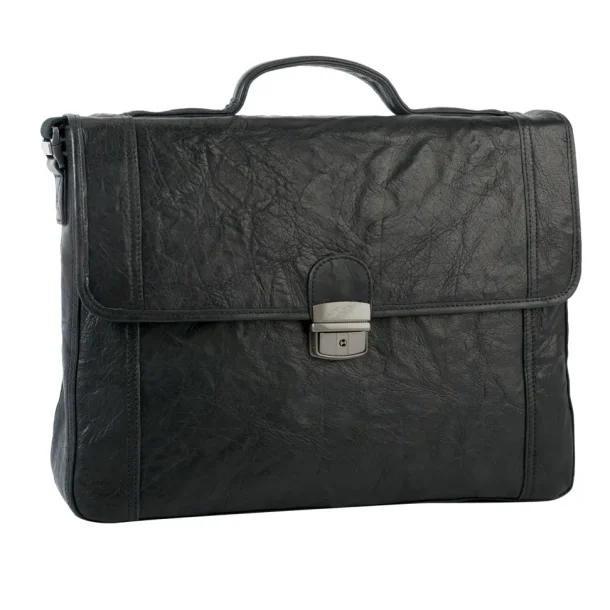 Bon Gout Briefcase i skind Black