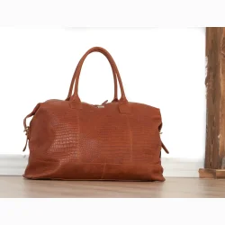 Travel Bag Croco D. Cognac