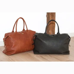 Travel Bag Croco D. Cognac