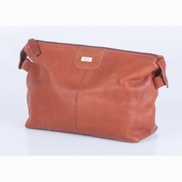 Bon Go�t Waxy toilettaske i dark cognac 