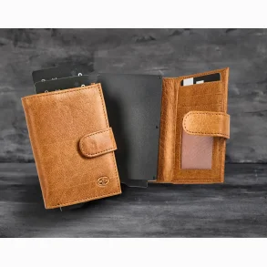 Bon Gout Creditcard Etui Alu/Leather Cognac
