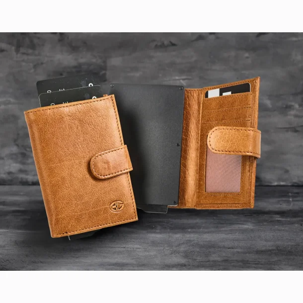Bon Gout Creditcard Etui Alu/Leather Cognac
