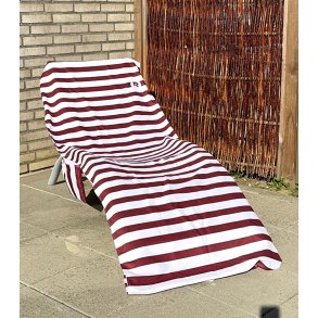 Cover til solseng - Stribet Bordeaux