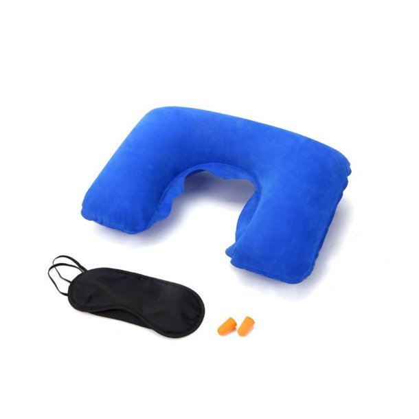 Oppustelig Nakkepudes�t (3-i-1) - Lysebl�