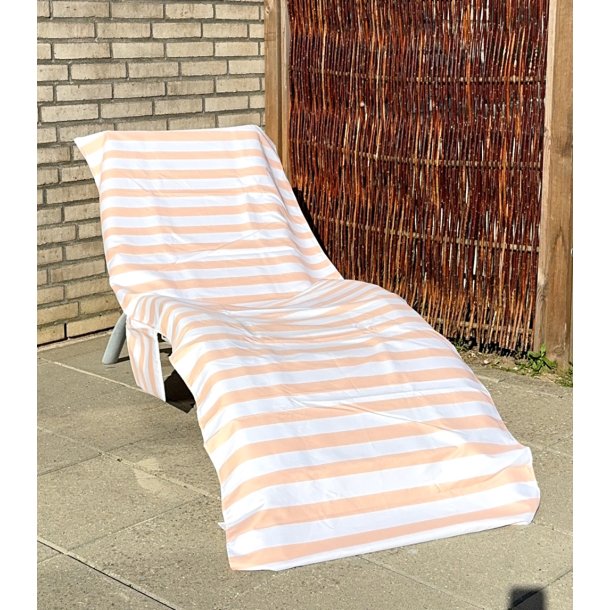 Cover til solseng - Stribet Peach